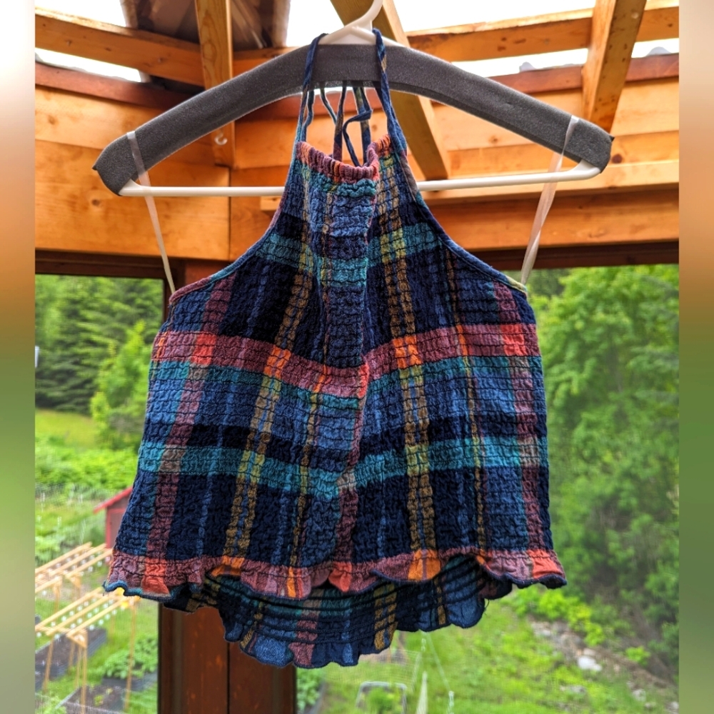 Halter smocked crop top